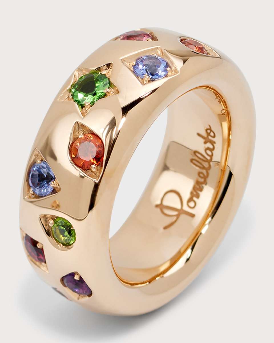 Iconica 18K Rose Gold Multi-Stone Ring, EU 55 /